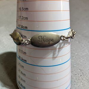 Faith Inspirational Bracelet Trust Joy Strength Hope Love Silver Tone Jewelry